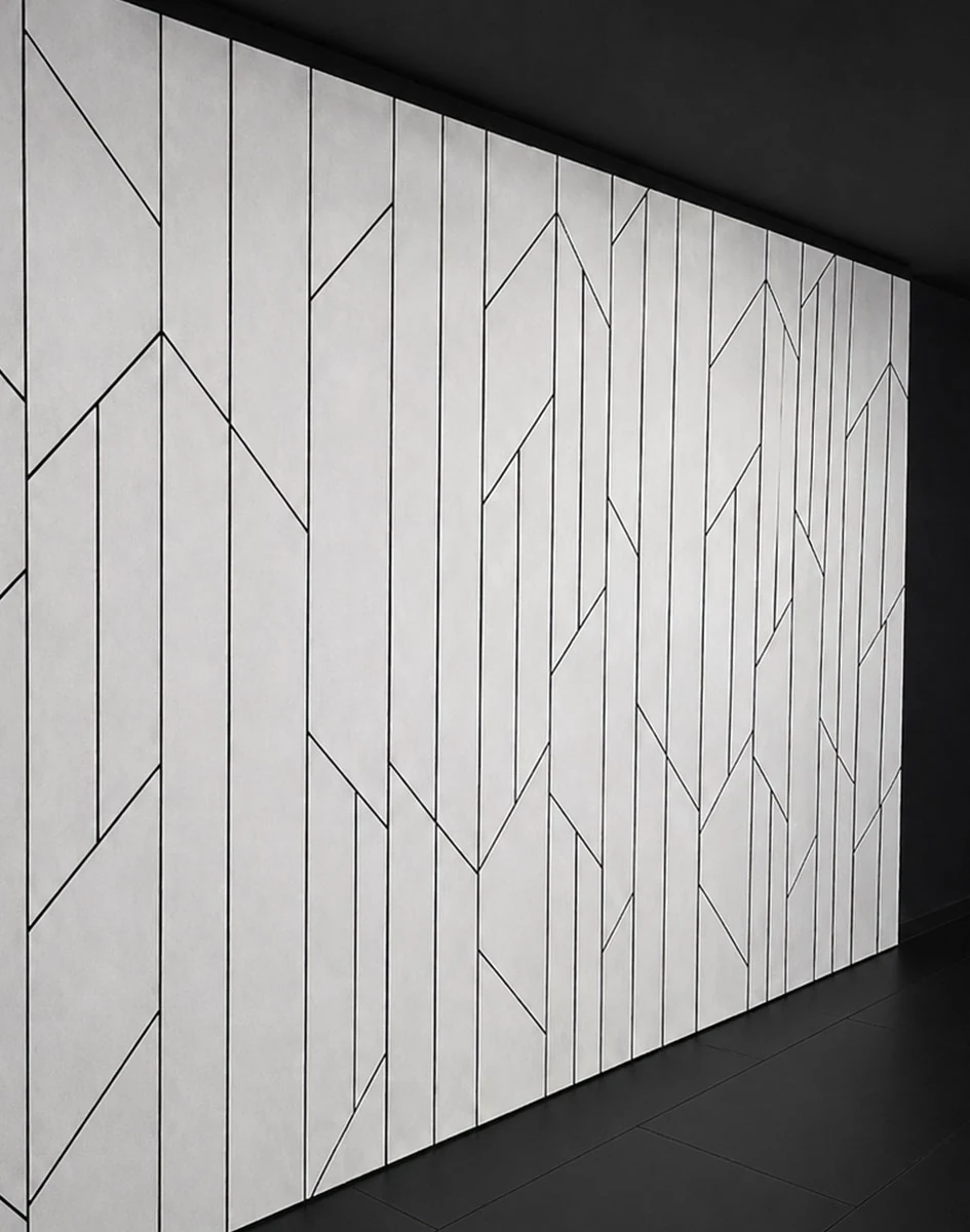 Sliding panel White sliding acoustic panel - Realtime Studio podcast studio